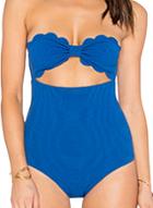 Oasap Scalloped Edge Maillot One Piece Swimsuit
