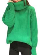 Oasap Women's Chunky Turtleneck Long Sleeve Knitted Pullover Sweater