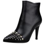 Oasap Pointed Toe Rivet Stiletto Heels Ankle Boots