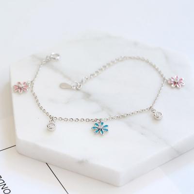 Oasap 925 Sterling Silver Adjustable Floral Bracelet