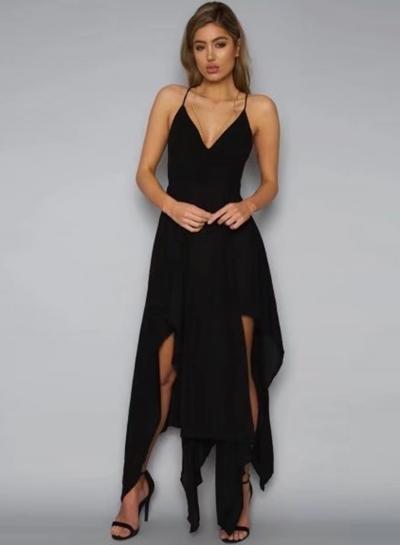 Oasap Spaghetti Strap Sleeveless Asymmetrical Dress