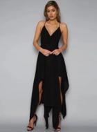 Oasap Spaghetti Strap Sleeveless Asymmetrical Dress