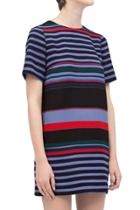 Oasap Colorblocked Stripe Print Shift Dress