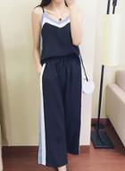 Oasap 2 Piece Spaghetti Strap Wide Leg Pants Set