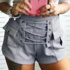 Oasap Hot High Waist Lace Up Slim Fit Shorts