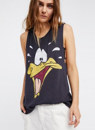 Oasap Simple Cartoon Print Tee Shirt