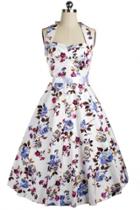 Oasap Multi Floral Printing Halter A-line Dress