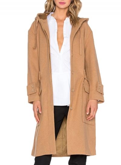 Oasap Women's Military Parka Button Trench Hooded Coat