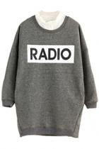 Oasap Chic Street Radio Long Sweatshirt
