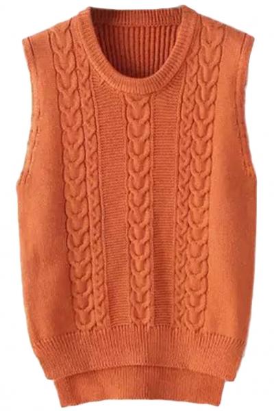 Oasap Fashion High Low Design Knit Split Vest Sweater