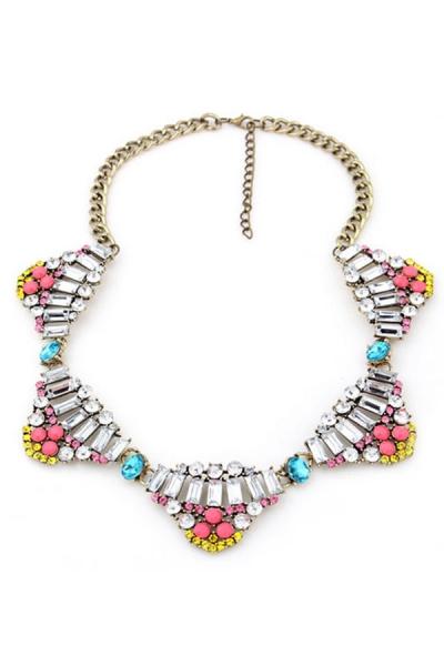 Oasap Tribal Boho Color Block Necklace