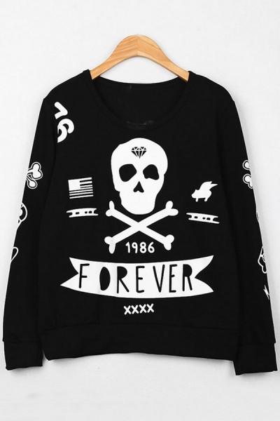 Oasap Forever Skull Sweatshirt