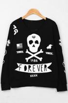 Oasap Forever Skull Sweatshirt