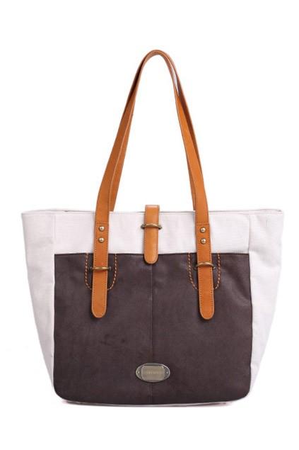 Oasap Slot Through Strap Detail Contrast Color Shoulder Bag