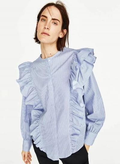 Oasap Classic Striped Dress Patched Flounce