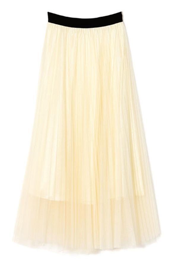 Oasap Ankle Length Pleated Mesh Skirt