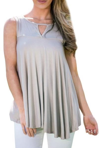 Oasap Women's Casual Round Keyhole Neck Sleeveless Tunic Tank