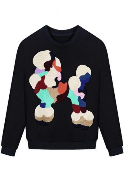 Oasap Chic Animal Print Long-sleeve Sweatshirt