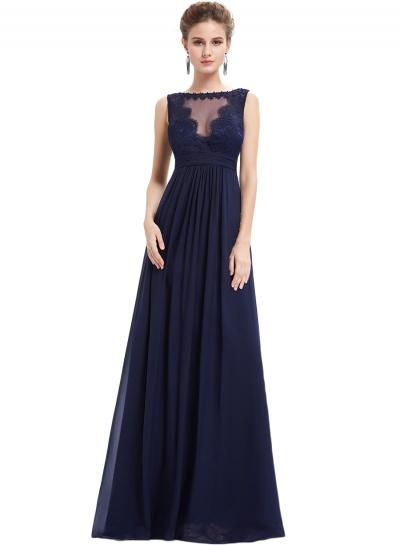 Oasap Women's Elegant Floral Lace Mesh Paneled Sleeveless Prom Dress