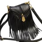 Oasap Pu Mini Square Shoulder Bag With Tassel