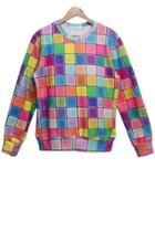 Oasap Colorful Small Square Sweatshirt