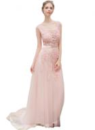 Oasap Women's Floral Lace Paneled V Neck Slim Fit Prom Dress