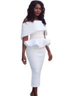 Oasap Fff Shoulder Bodycon Peplum Dress