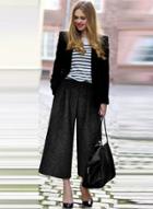 Oasap Fashion High Waist Loose Fit Wide-leg Pants