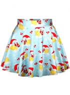 Oasap Santa And Moon Print Christmas Mini Tutu Skirt