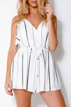 Oasap Stylish Striped Halter Neck Romper