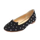 Oasap Cute Round Toe Flat Heels Rivet Cat Shape Shoes