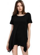 Oasap Fashion Short Sleeve Solid Color Irregular Tee