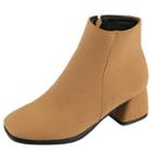 Oasap Fashion Square Toe Side Zipper Ankle Boots