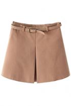 Oasap Simple Fashion Split Back Belt Mini Skirt