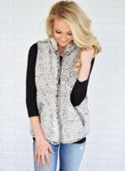 Oasap Stand Collar Sleeveless Solid Color Wool Tank
