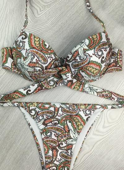 Oasap 2 Piece Bandage Printed Bikini Set