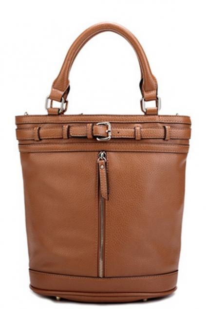 Oasap The Buckling Top Front Zippering Shoulder Bag