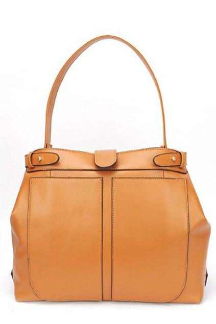 Oasap Easy Matching Faux Leather Patch Detail Shoulder Bag