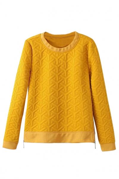 Oasap Textured Paneled High-low Sweatshirt