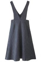 Oasap Sexy Plunging V Neck Striped A-line Mini Dress