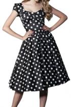 Oasap Chic Polka Dot Printing A-line Dress