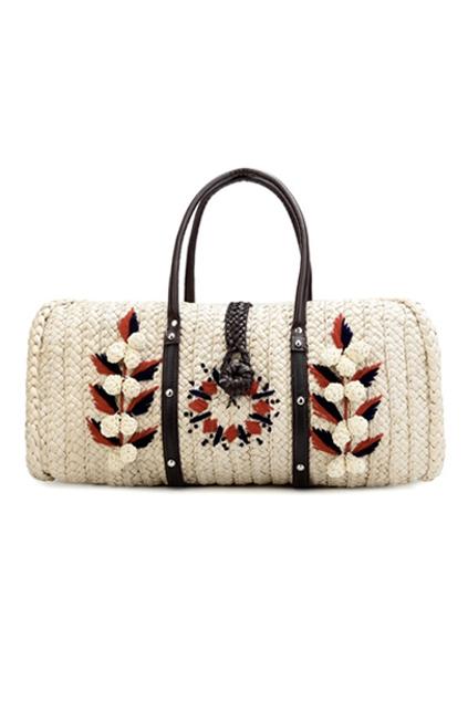 Oasap Pom Pom Embellished Plaited Shoulder Bag