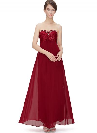 Oasap Women's Fashion Strapless Rhinestone Evening Bridesmaid Dress