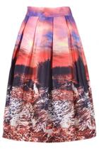 Oasap Fashion Scenery Pattern High Waist Skirt