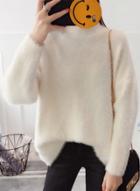 Oasap Fashion High Neck Long Sleeve Woolen Sweater