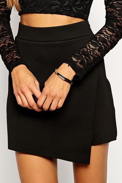 Oasap Classic Fashion Asymmetric Hemline Mini Skirt