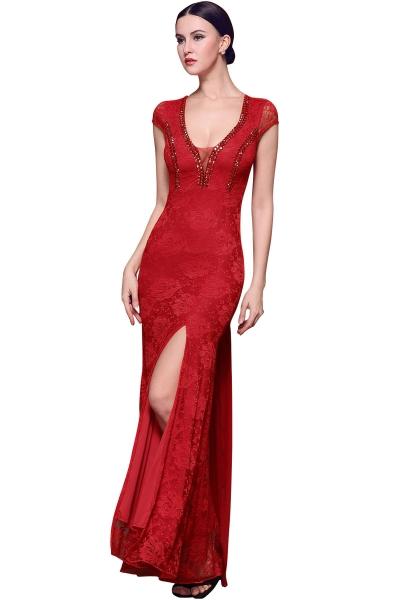 Oasap Essential Rhinestones Maxi Back Mesh Evening Lace Dress