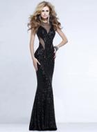 Oasap Mesh Block Sleeveless Slim Bodycon Maxi Dress