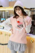 Oasap Dog Graphic Knitted Sleeve Sweatshirt