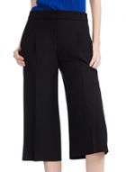 Oasap Women's Casual Solid Color Wide-legs Cropped Pants